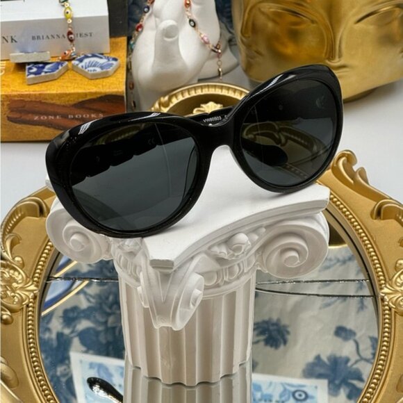 🆕 VIVIENNE WESTWOOD 🧿NWOT VW805 03  Black Glitter Acetate Cat Eye Sunglasses - Picture 10 of 15